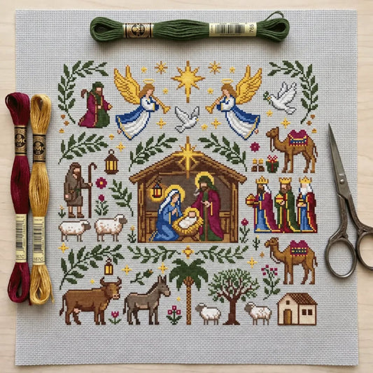 🔥LAST DAY 50% OFF - ✨Nativity Cross Stitch Kit