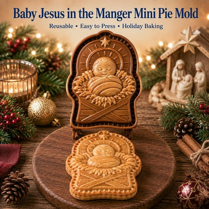 🔥HOT SALE 49% OFF✝️ Faith & Nativity Christmas Mini Pie Mold Collection | Reusable Embossed Molds for Shaping Detailed Praying Jesus, Nativity Stable and so on Pies🥧✨