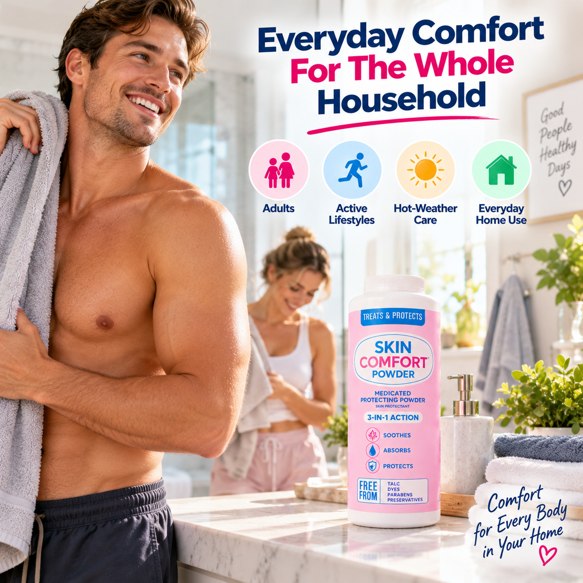 🌸 DryComfort™ Skin Comfort Powder – 💧 Daily Moisture & Friction Care