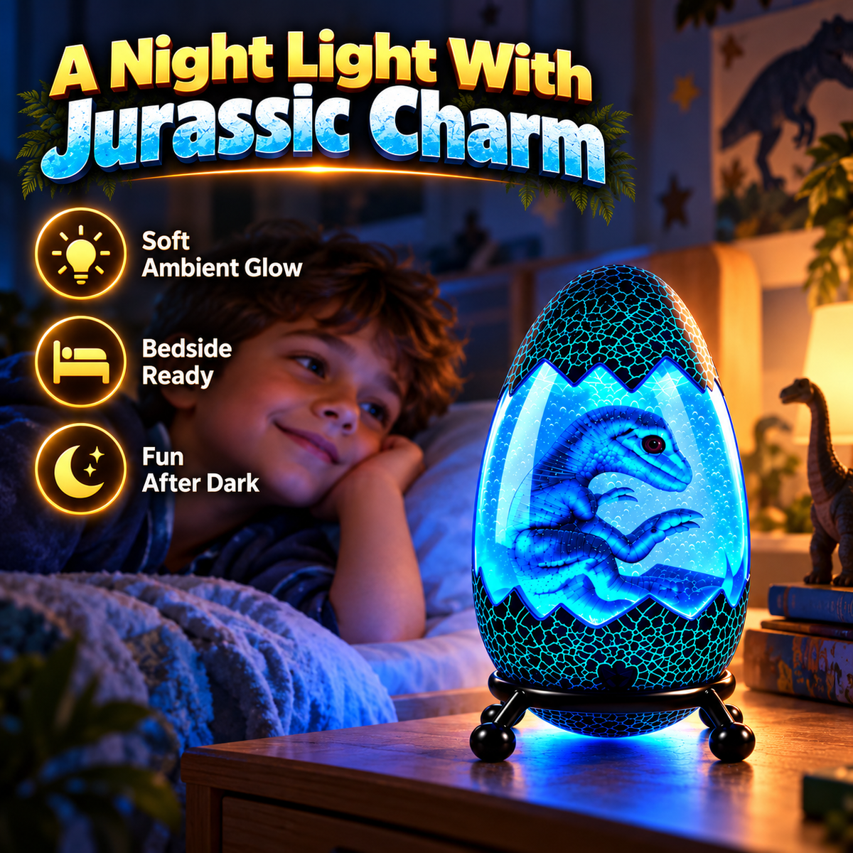 🦖 Glowing Dinosaur Egg Lamp – The Ultimate Gift for Dino Fans