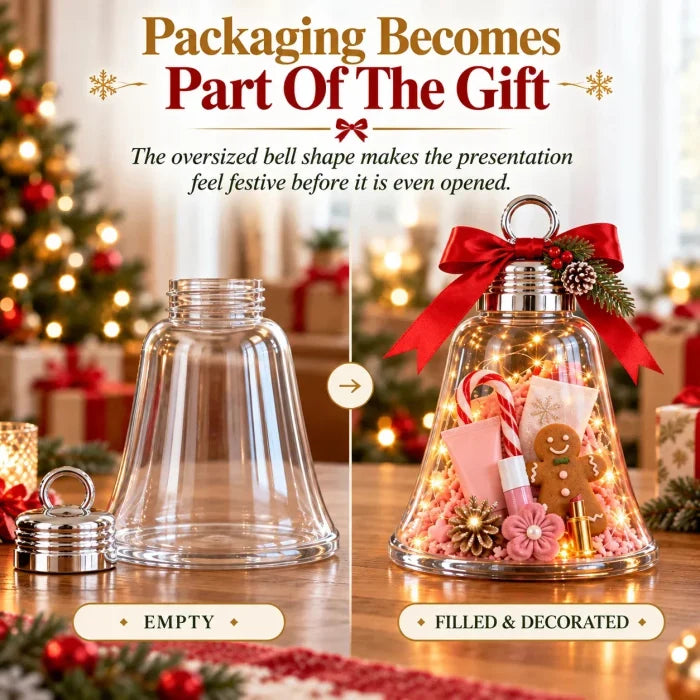🎄 DIY Christmas Bell Gift Box – Clear Fill-Your-Own Container for Personalized Holiday Surprises 🎁