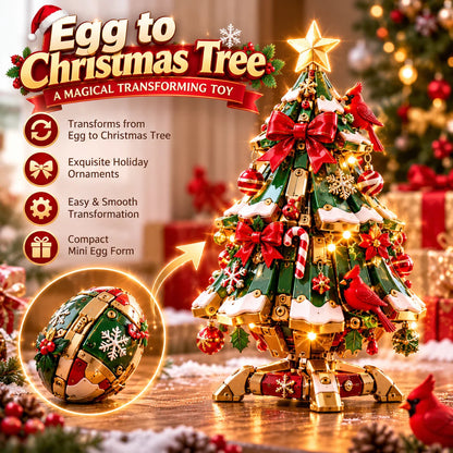 🔥 Last Day 50% Off 🔥 Egg-to-christmas Tree Magical Transforming Toy – Cardinal Christmas Tree Holiday Gift 🎄🎁✨