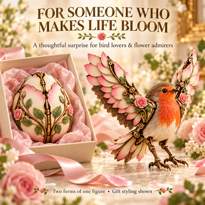 ✨🌹🐦 Rosewing Robin – 2-in-1 Rose Egg to Mechanical Bird Transforming Figure