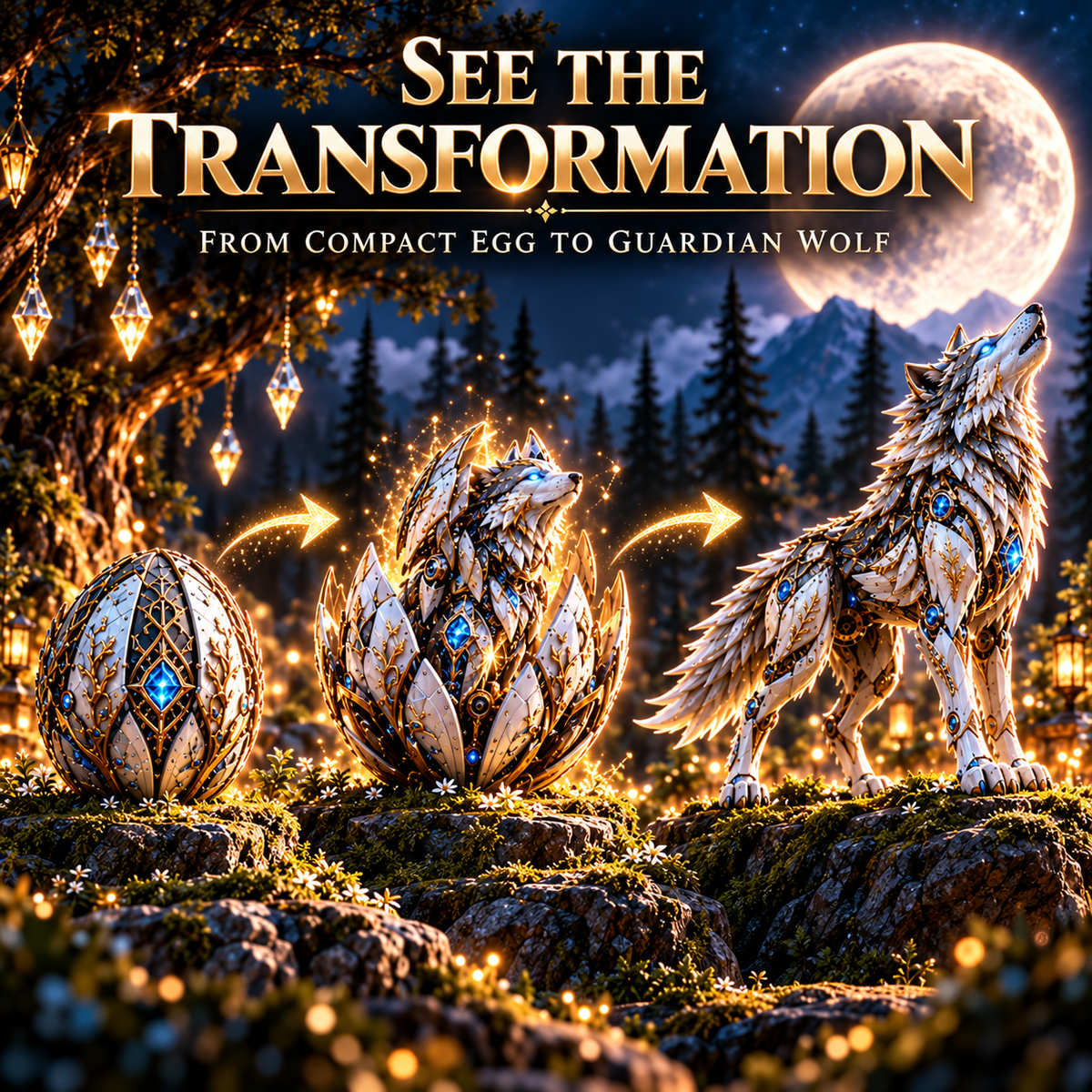 🐺 2-in-1 Transforming Mechanical Wolf Egg – Forest Guardian Figure