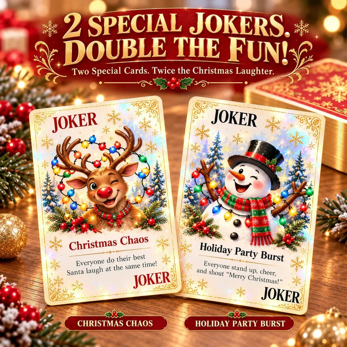 🃏🎅 Christmas Holiday Cheer Playing Cards - Make Your Christmas Game Night More Fun!