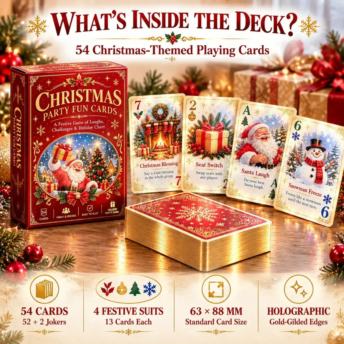 🃏🎅 Christmas Holiday Cheer Playing Cards - Make Your Christmas Game Night More Fun!