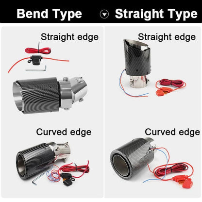 🔵 Universal LED Carbon Fiber Exhaust Pipe Light for Cars