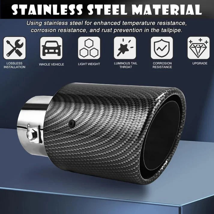 🔵 Universal LED Carbon Fiber Exhaust Pipe Light for Cars