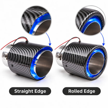 🔵 Universal LED Carbon Fiber Exhaust Pipe Light for Cars