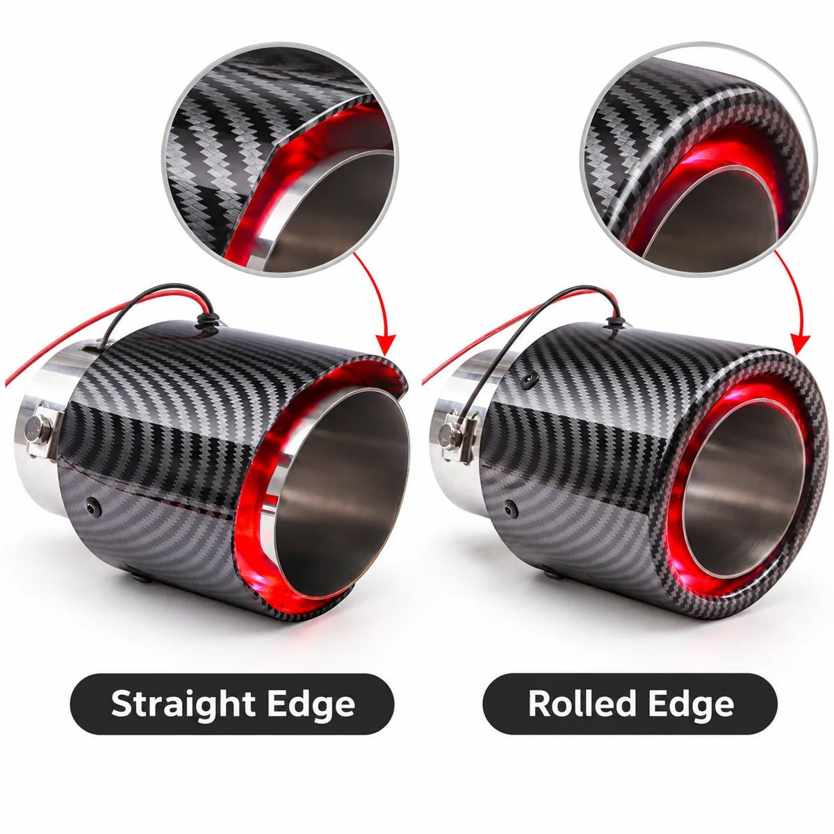 🔵 Universal LED Carbon Fiber Exhaust Pipe Light for Cars