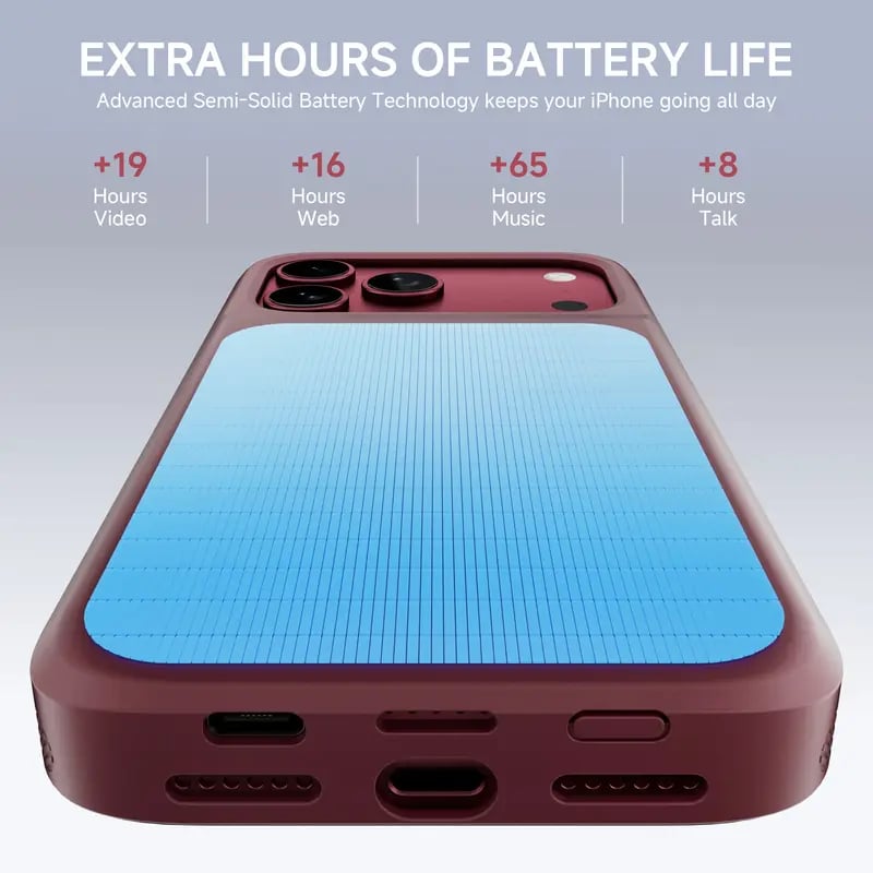 🔋 PinkBird Power Case for iPhone  – Slim Protective Battery Case & Dual Charging Power Bank Kit, Type-C Fast Charge, Lightweight Lightweight & Perfect Couple Gift