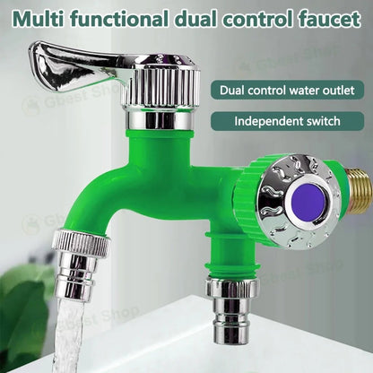 Dual Outlet Washing Machine Plastic Faucet, 1 In 2 Out Water Plastic Tap