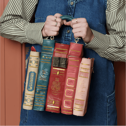 🔥2026 HOT SALE 49% OFF 📚 Vintage Stacked Book Novelty Handbag