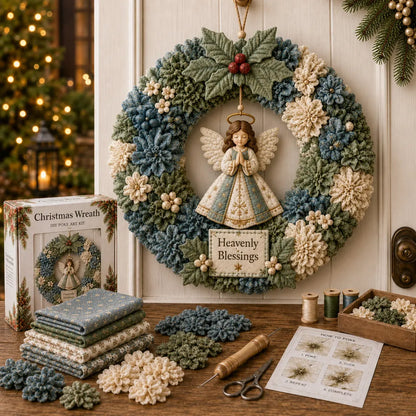 ⏰LAST DAY 49% OFF - 3D Fabric Poke Wreath DIY Kit 🎄🧡 (Video Tutorial & Finished Wreath Reference Included ✨ Beginner-friendly)