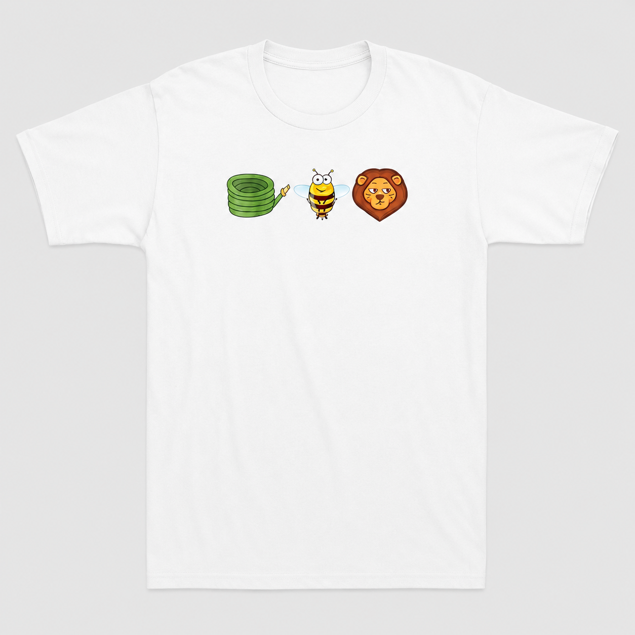 The Hose Bee Lion Tee – Funny Animal Cartoon Unisex Short Sleee T-Shirt