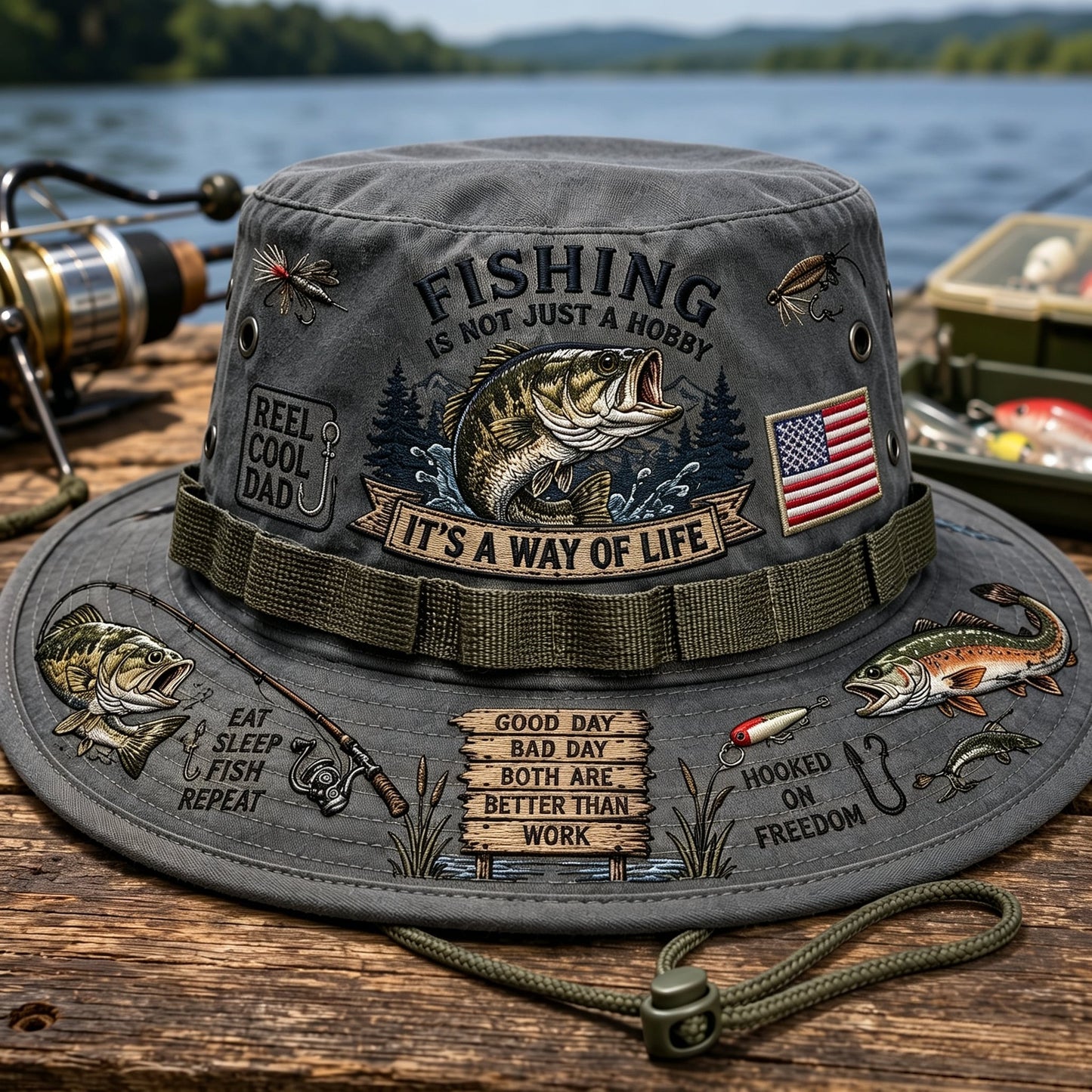 🎁🇺🇸 Last Day Promo: 49% OFF 🎣 Fishing Is a Way of Life Boonie Hat
