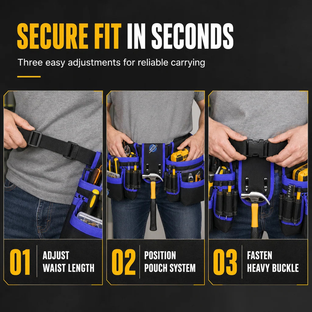 👷 50% OFF! 🛠️ Adjustable Tool Waist Bag – Multi-pocket & hands-free carry !!!✨