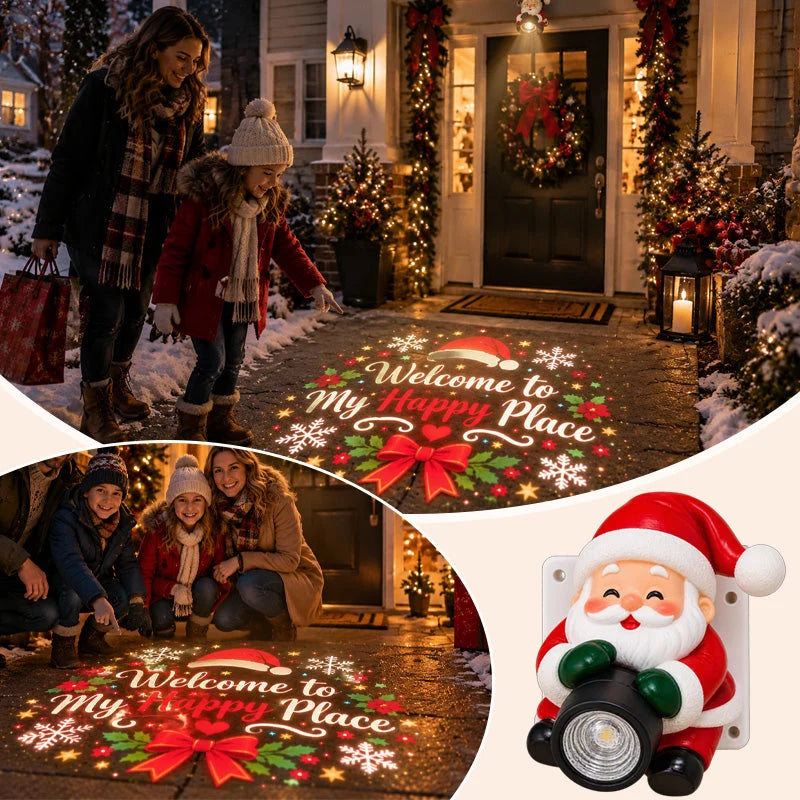 🎅 Santa Christmas Welcome Projector – Festive Greeting Light with Remote Control & Adjustable Angle ✨