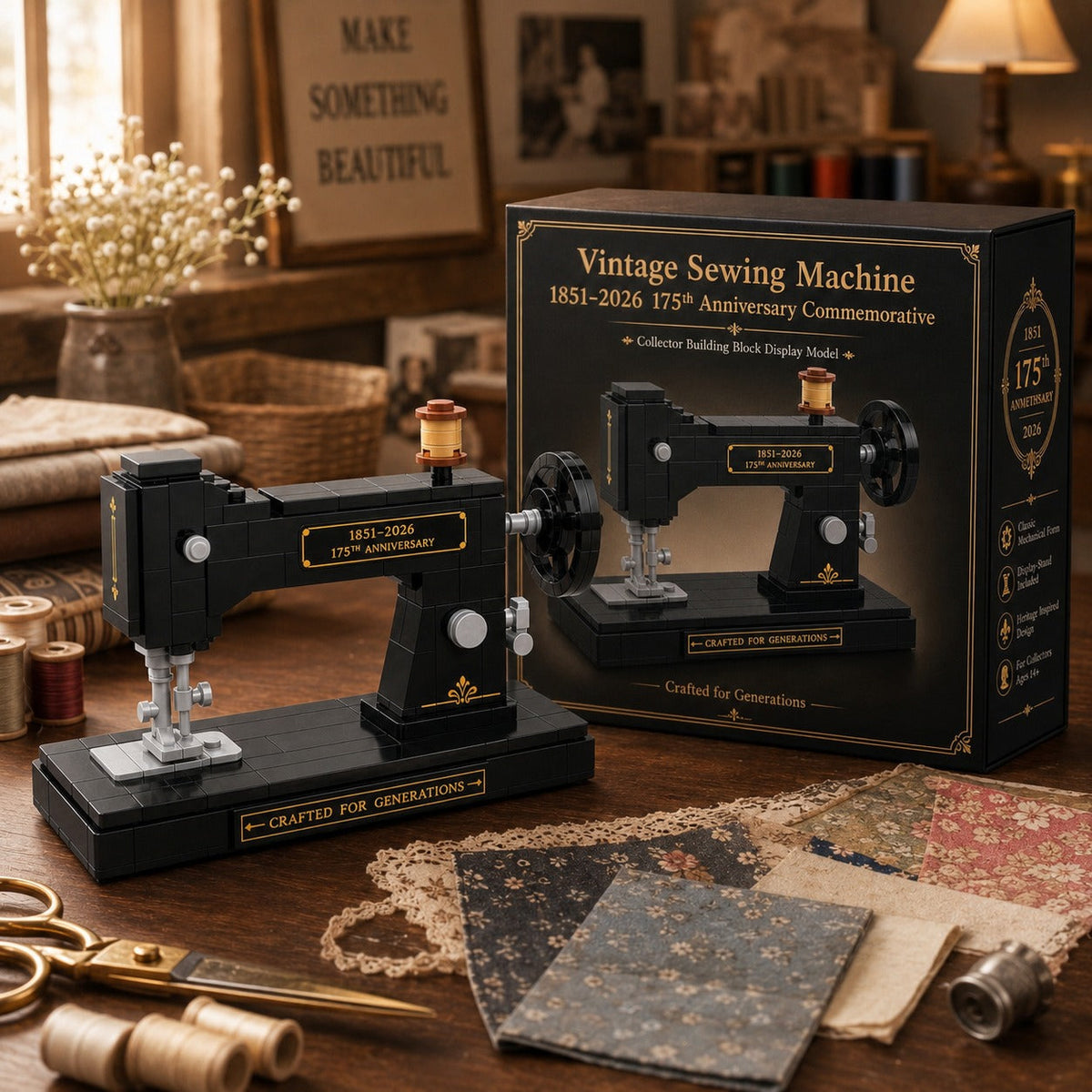 🧵Vintage Sewing Machine Brick Building Set 175th Anniversary Collector Edition