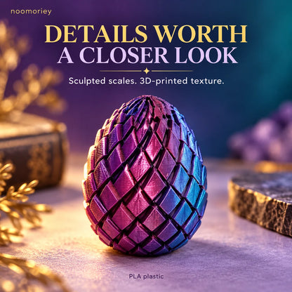 🐉 3D Printed Dragon Egg – Articulated Dragon Inside, Colorful Fantasy Collectible & Surprise Gift