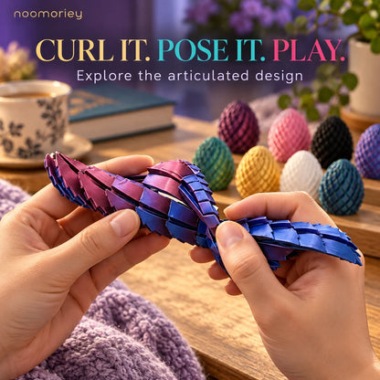 🐉 3D Printed Dragon Egg – Articulated Dragon Inside, Colorful Fantasy Collectible & Surprise Gift
