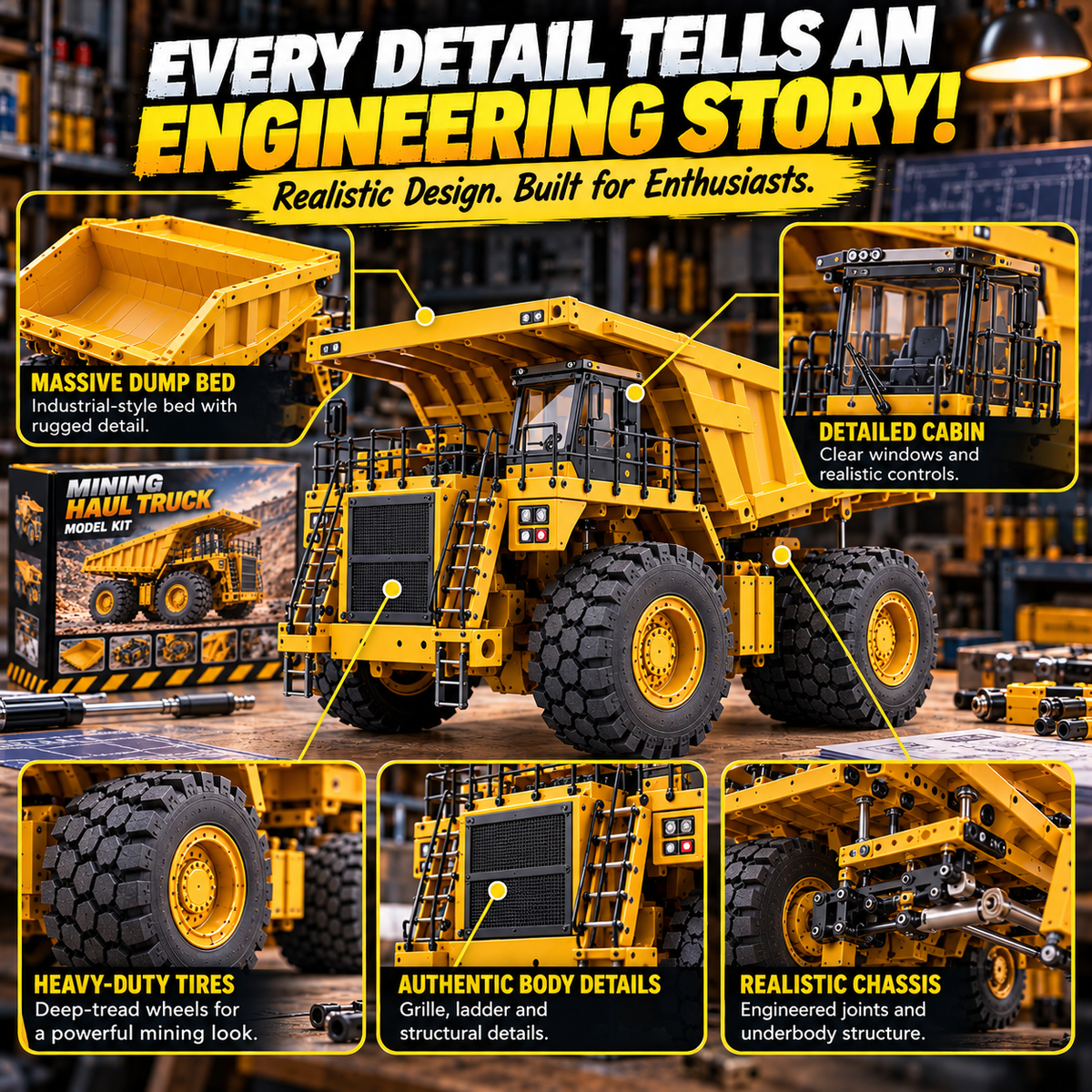 🚜 Mining Haul Truck Model Kit ⚙️ Build Your Own Heavy-Duty Mining Truck
