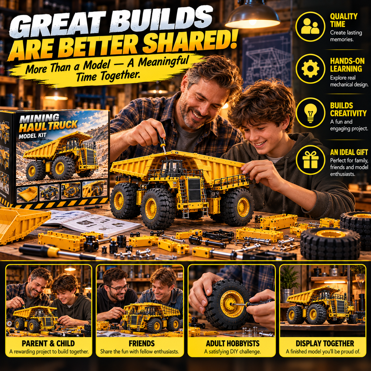 🚜 Mining Haul Truck Model Kit ⚙️ Build Your Own Heavy-Duty Mining Truck