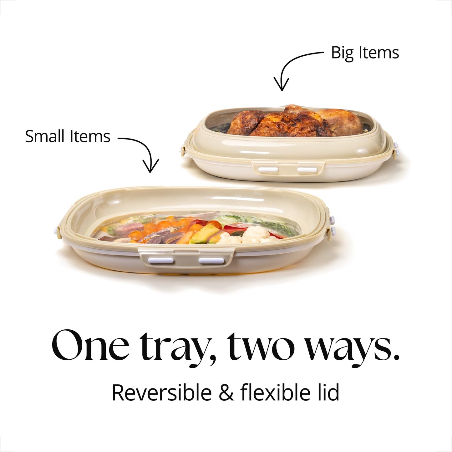 Reversible Stretch Lid Food Containers | BPA-Free, Freezer & Dishwasher Safe