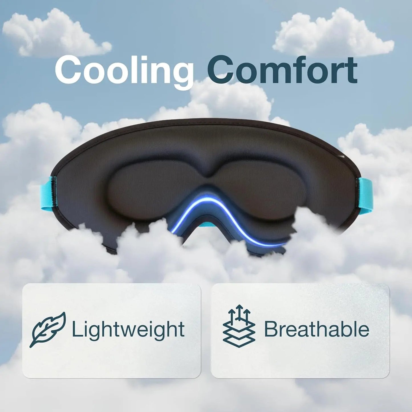 3D Blackout Sleep Mask - Lightweight, Lash Friendly and Zero Eye Pressure