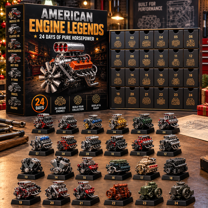 🏎️ American Engine Legends – 24 Days of Pure Horsepower Advent Calendar 🎄 | Mini Engine Collection for Car Lovers
