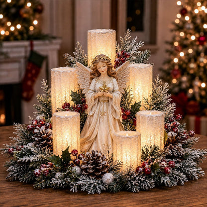 🌲Christmas Lighted Centerpiece with Flameless Candle Glow
