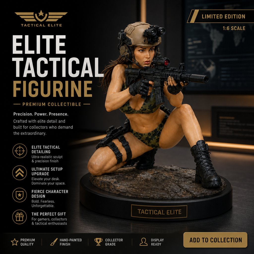 🔫👑 Level Up Your Setup! Limited Edition Camo Female Operator Figure — Save 49% with Fast Shipping!