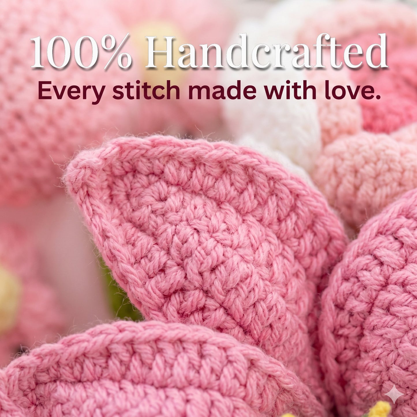 🌺 Pink Crochet Lily Rose Tulip Bouquet