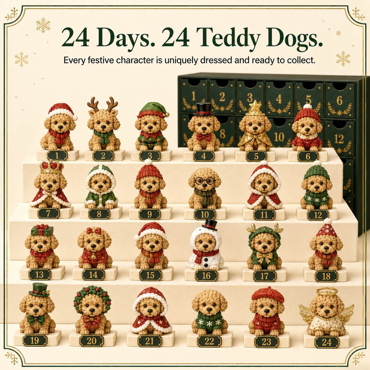 🐶 24 Days of Christmas Teddy Dog Magic Advent Calendar – 24 Collectible Holiday Puppy Surprises