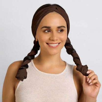 Chocolate Brown Set & Flow Active Curling Headband