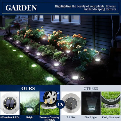 Solar Ground Lights for Outside Waterproof