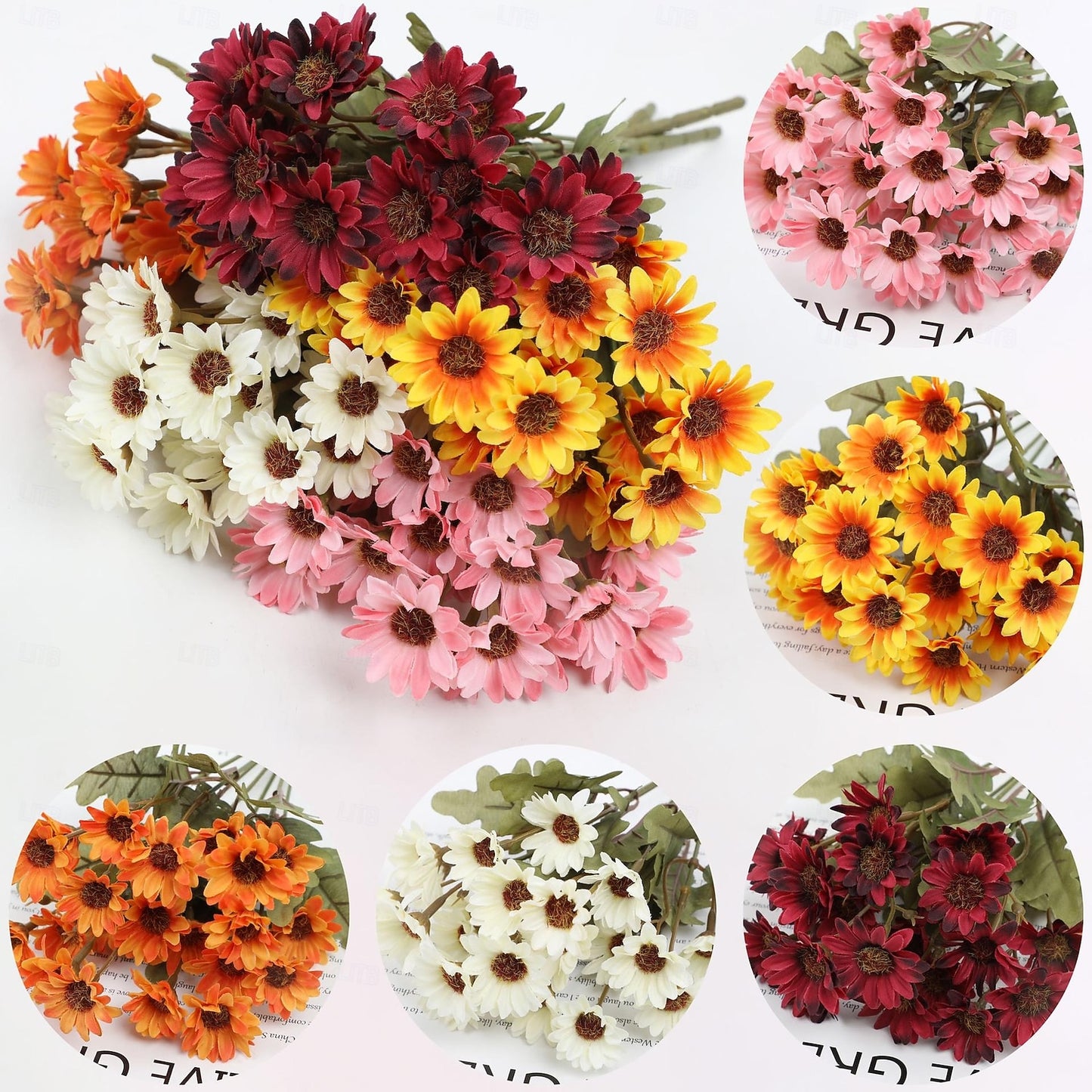 💥Last Day 70% OFF🌼- Artificial Outdoor Sunset Mums Flowers - UV resistant, Waterproof, Windproof
