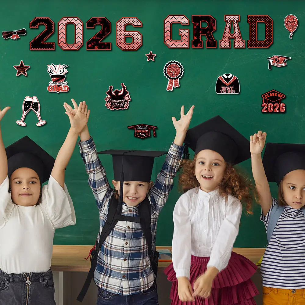 20 Pcs Graduation Magnets 2026 Cruise Door Car Magnets  Congrats Grad Cap Magnetic Decorations for Refrigerator Garage Cruise Door Party Stickers