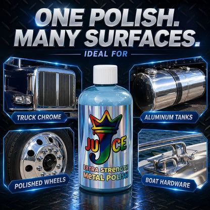 🚗All-in-one Metal Polish Kit – 16oz High-Performance Cleaner with Microfiber & Denim Rags