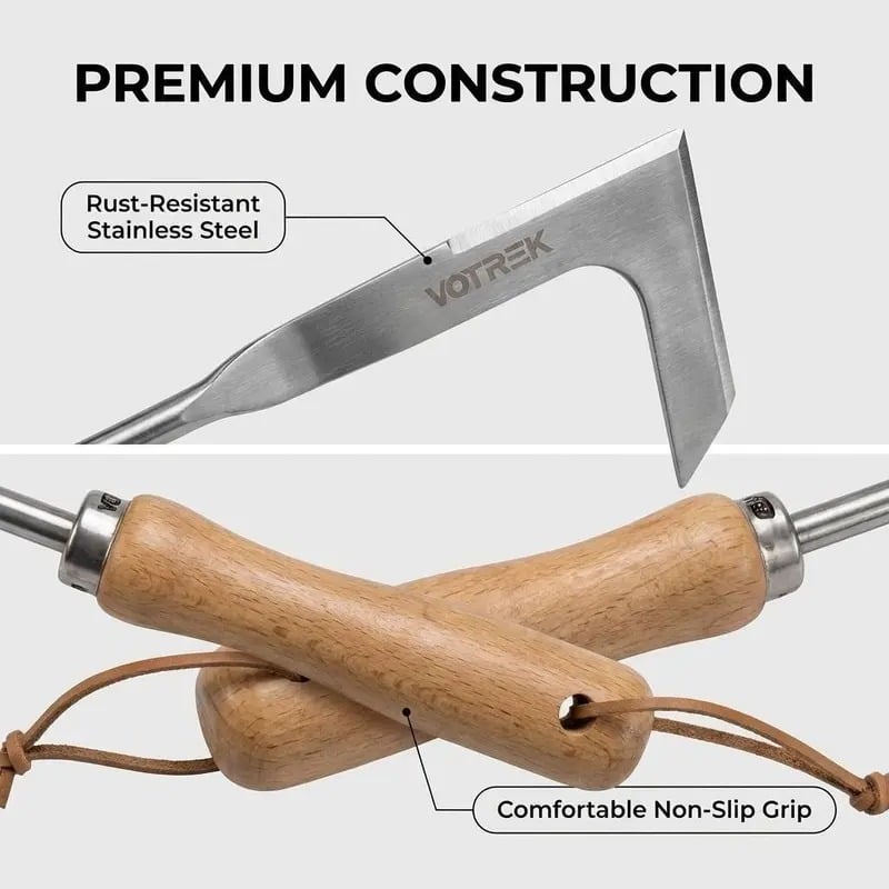 L-Shaped Stainless Steel Crevice Weeding Tool