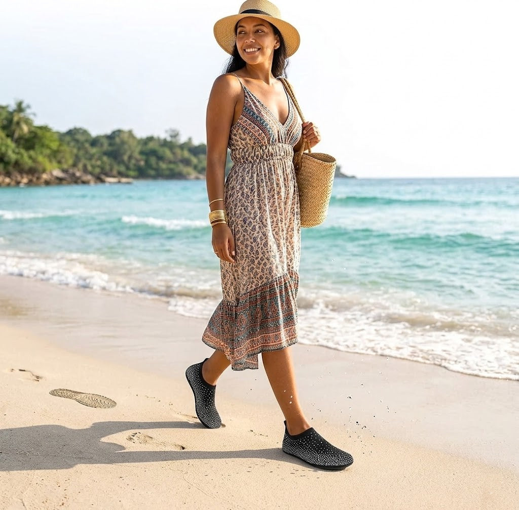 Women's Rhinestone Mesh Slip On Walking Shoes🏖️