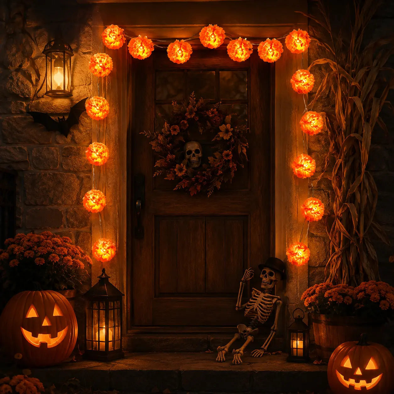 🌼USB Charging Lighted Marigold Garland