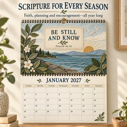✝️ 2027 Psalms Wall Calendar | Monthly Scripture & Christian Artwork
