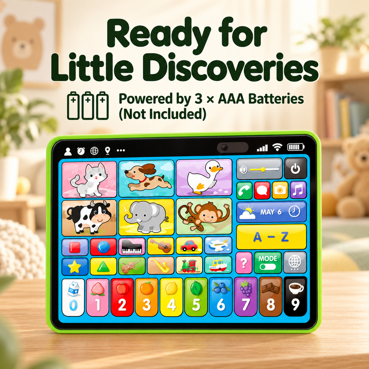 🎁 Trilingual Kids Learning Tablet Toy – English, Spanish & French with Music & Interactive Play– A Colorful Christmas Gift 🎁