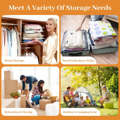 [2026 Upgraded] Cordless Travel Vacuum Bag Set Vacuum Bags for Travel with Rechargeable air Pump