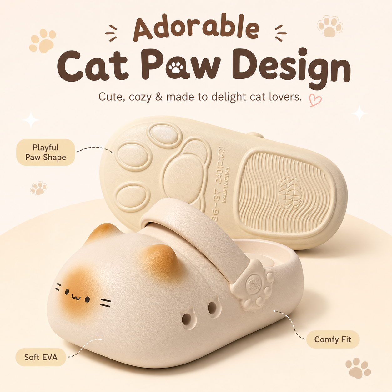 🐾 Cat Paw Slippers for Men & Women