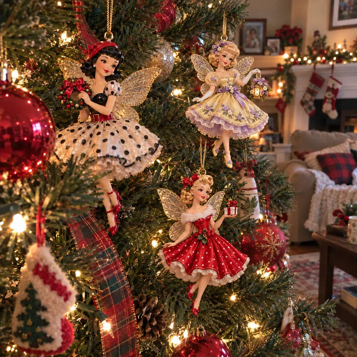 🧚‍♀️Vintage Fairy Christmas Ornaments – A Touch of Old-Fashioned Magic
