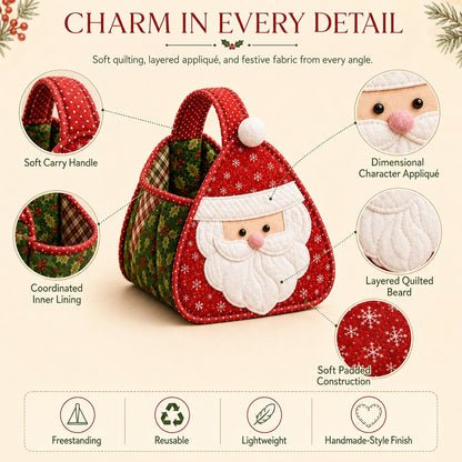 🎄 Christmas Quilted Carry Basket – DIY Sewing Kit & Finished Basket 🎁