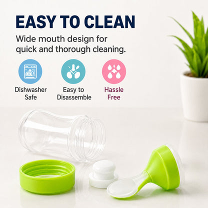 🍼 Early Bird Sale 50% OFF — Baby Food Squeeze Spoon Feeder | 2-In-1 Silicone Feeding Bottle 👶