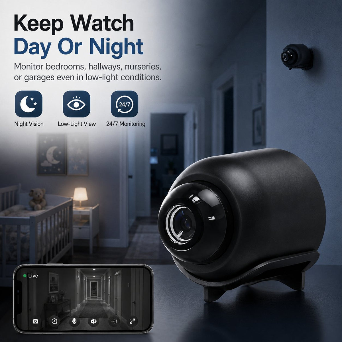 X5 Wireless Security Camera – 720P HD Portable Magnetic WiFi Camera with Motion Detection
